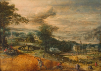 Peasants Harvesting in a Landscape